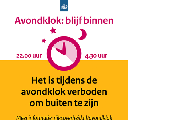 Avondklok gaat in om 22.00 uur