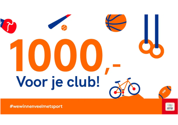 Nieuwe subsidieronde 1000 euro voor de sportclub