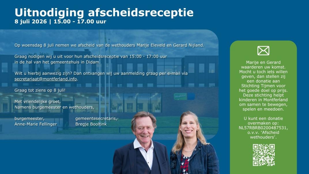 Uitnodiging Afscheidsreceptie Marije en Gerard 8 juli