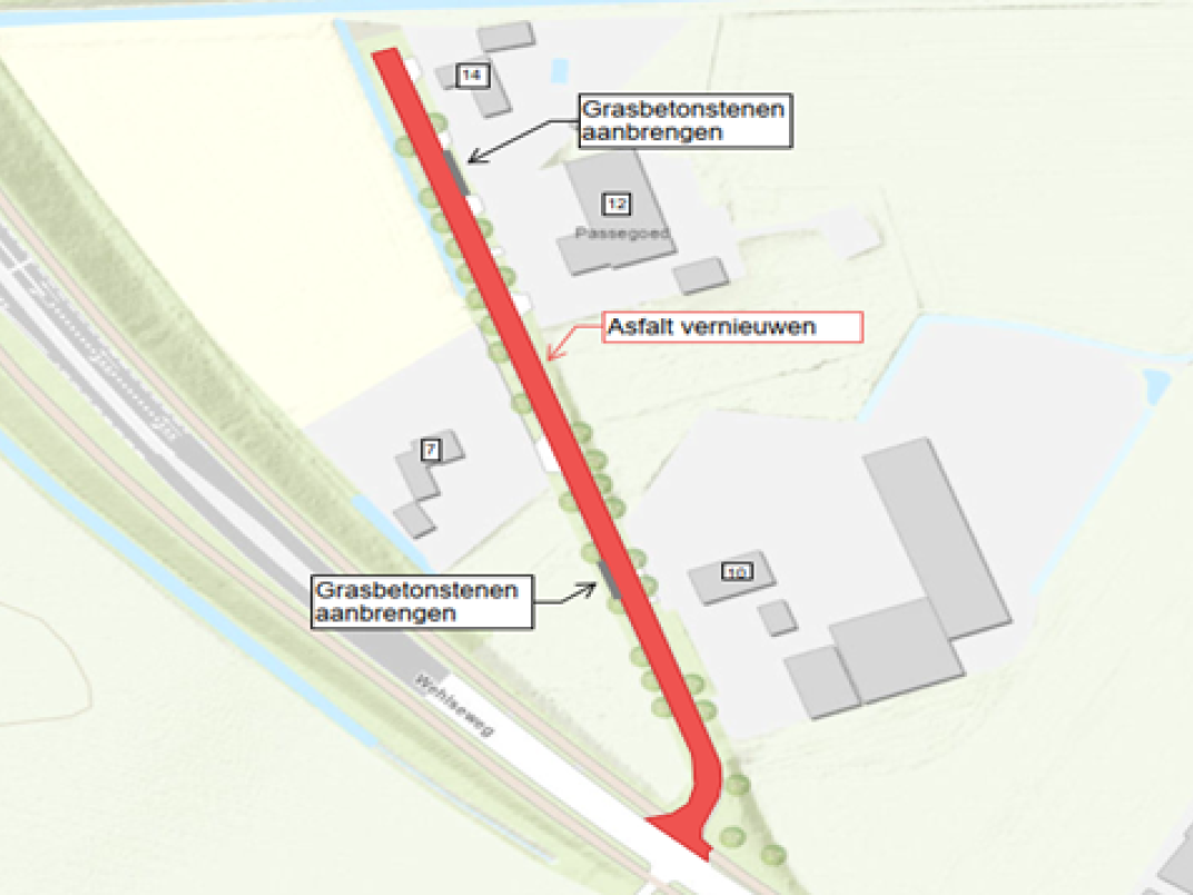 Kaart met Wehlseweg in Kilder, waar de werkzaamheden zijn