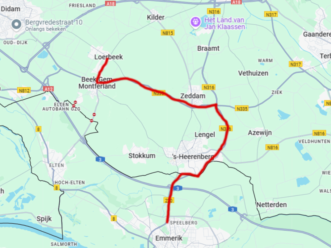 alternatieve route beek emmerik