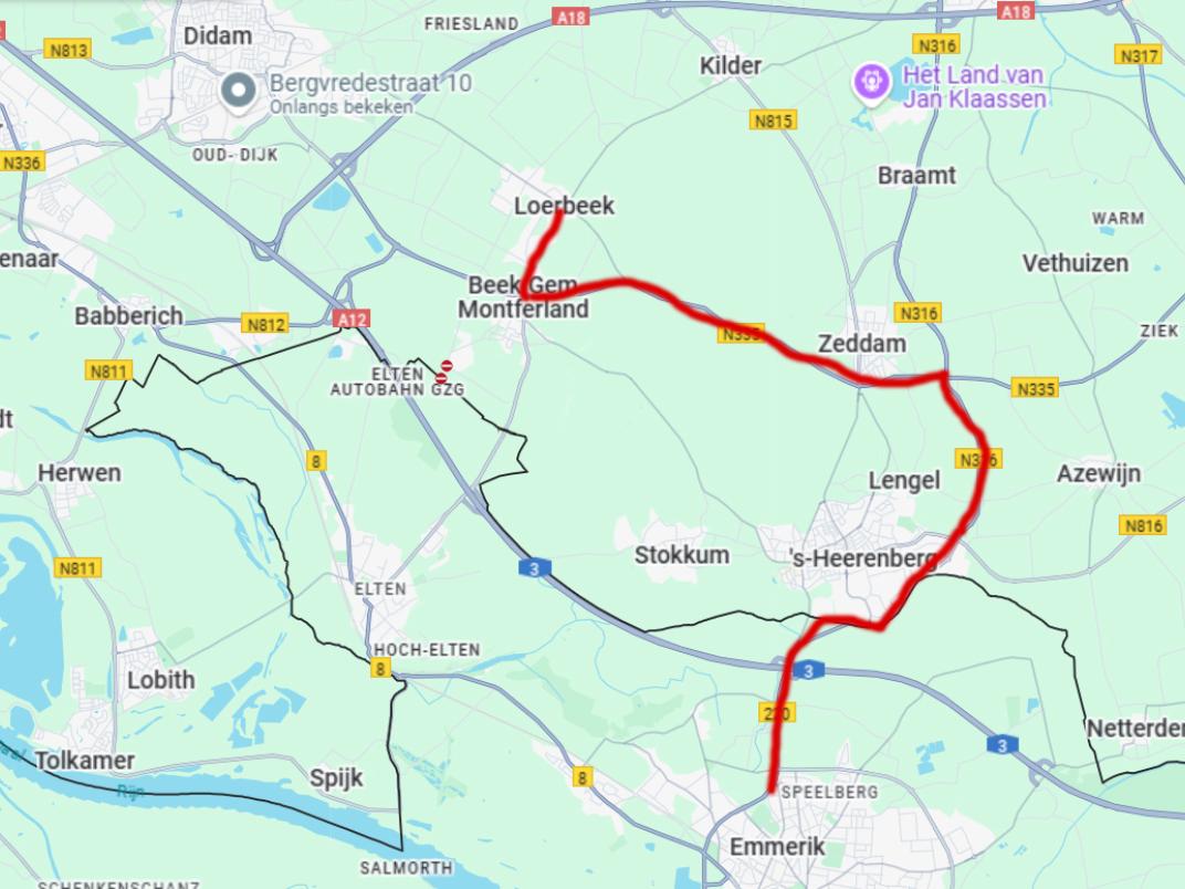 alternatieve route beek emmerik
