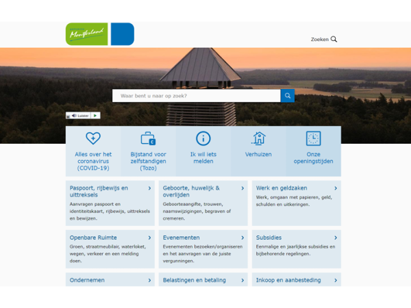 Screenshot van de homepage van www.montferland.info